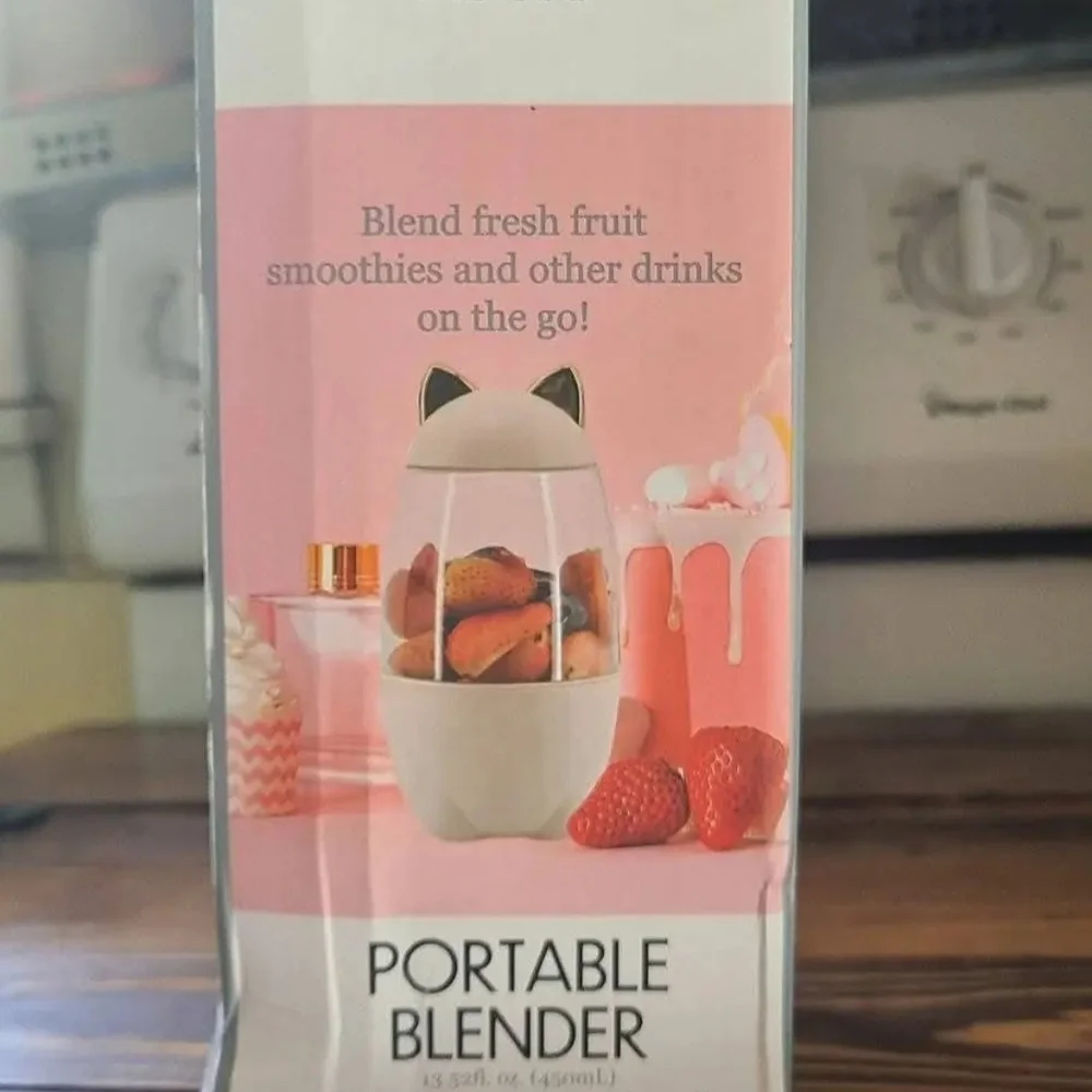 Cute Pink Portable Blender with Cat Ears